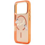 Case Karl Lagerfeld IML Choupettes Karl  Script Logo MagSafe for iPhone 17 Pro orange - imagine 6