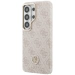 Guess PU Leather 4G Strass Logo Gold Frame Magnetic Zadní Kryt pro Samsung Galaxy S26 Ultra Pink - imagine 3