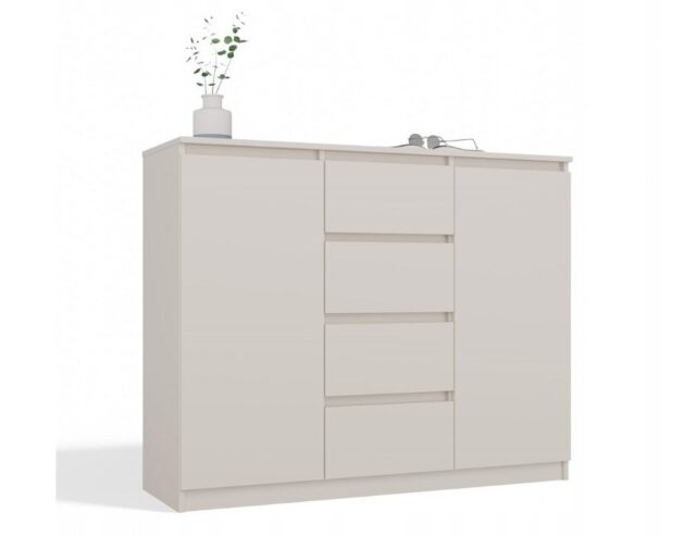 CHEST OF DRAWERS WITH 2 DOORS AND 4 DRAWERS  CASHMERE COLOUR - imagine 2