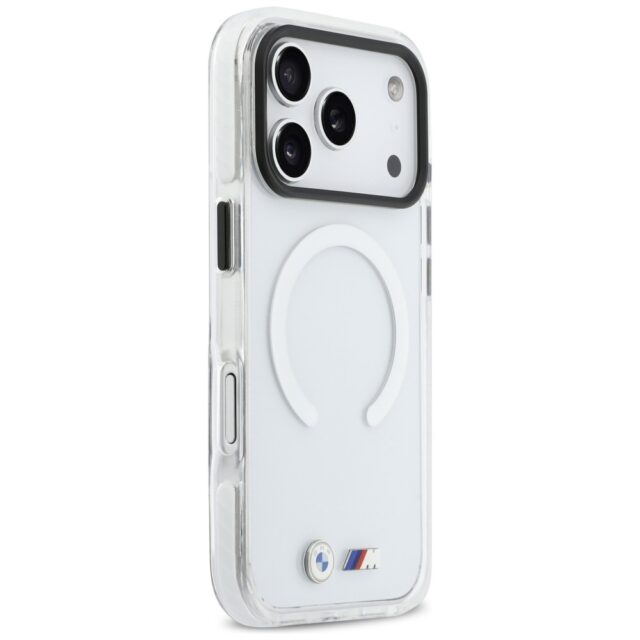 Case BMW M IML Shockproof Metal Logos    MagSafe for iPhone 17 Pro transparent - imagine 4