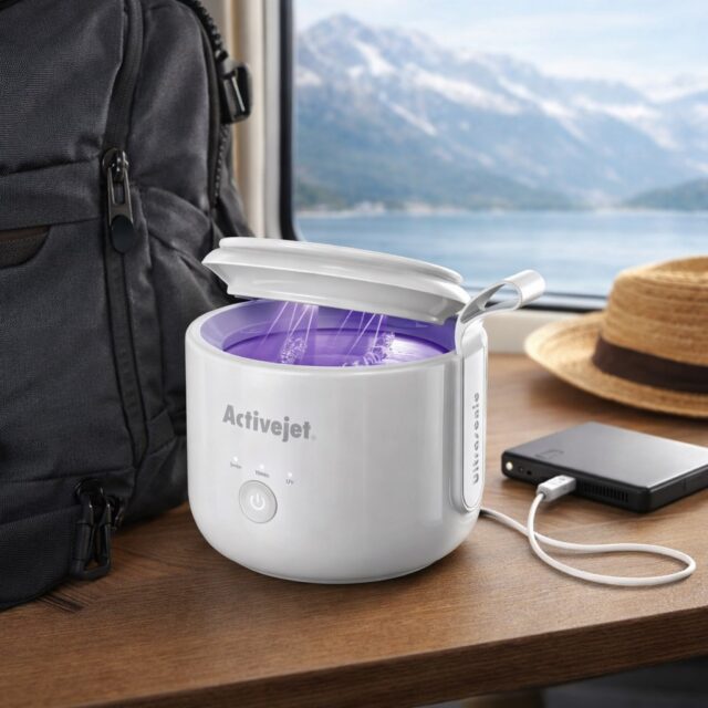 Activejet USB rechargeable UV ultrasonic cleaner AUC-198 white - imagine 9