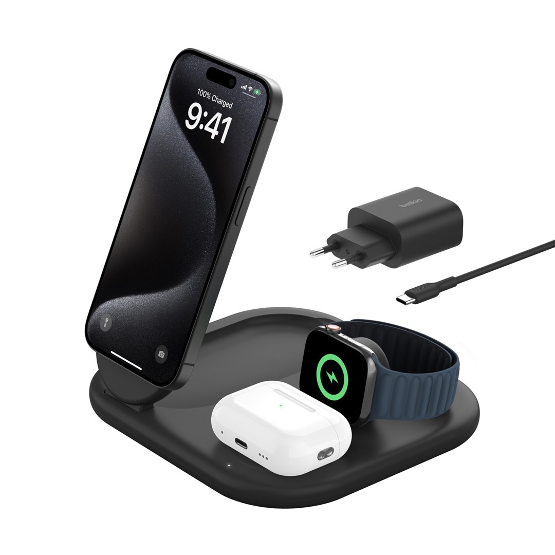 cps-c4cd93ec4d2b6f43fca56529da806c45-2026-03-22-15-03-56 Belkin BoostCharge Headphones Smartphone Smartwatch Black USB Wireless charging Fast charging Indoor - imagine 1