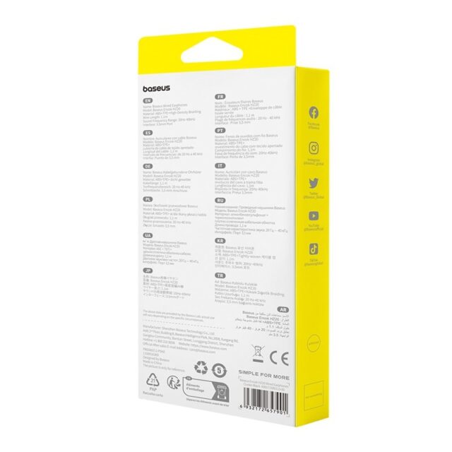 Baseus Encok HZ20 - wired headphones (black) - imagine 9