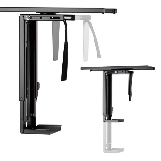 Maclean MC-885 B Under Desk Computer Holder Black Adjustable Max. 10kg. - imagine 9