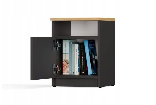 GALAX 30/1D BEDSIDE TABLE  ANTHRACITE/ARTISAN - imagine 4