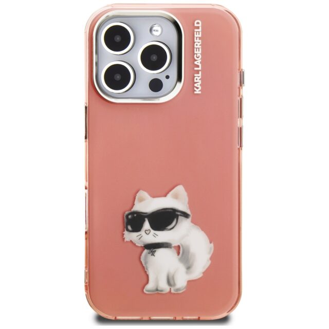Case Karl Lagerfeld IML Aquarelle        Choupette & Logo for iPhone 16 Pro pink - imagine 3