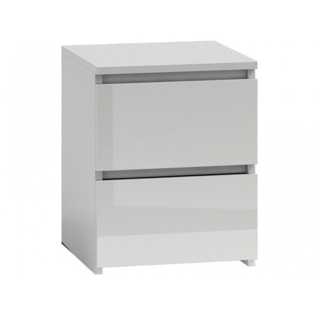 Topeshop M2 BIEL POŁYSK FRONT nightstand/bedside table 2 drawer(s) White - imagine 3