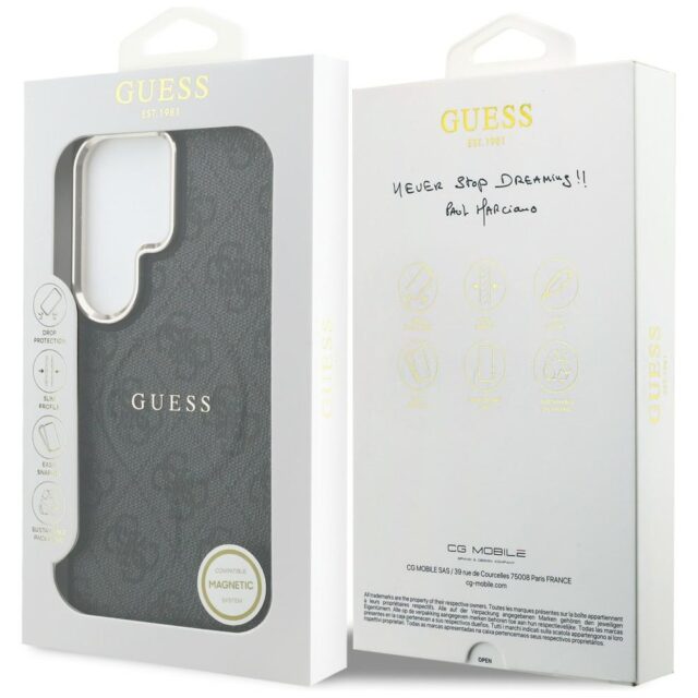 Guess PU Leather 4G Gold Frame Magnetic Zadní Kryt pro Samsung Galaxy S26 Ultra Black - imagine 9