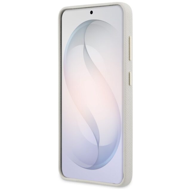 Case Guess Rhinestone Round Logo MagSafe for Samsung Galaxy S26 beige - imagine 5