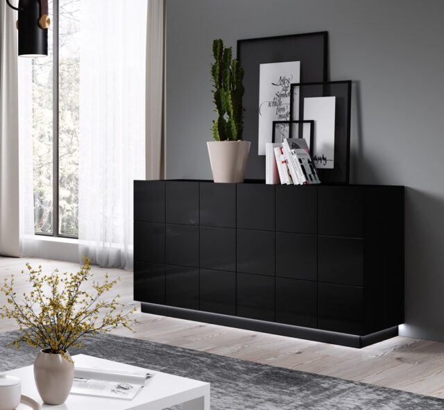 Cama sideboard 2D REJA black gloss/black gloss - imagine 8