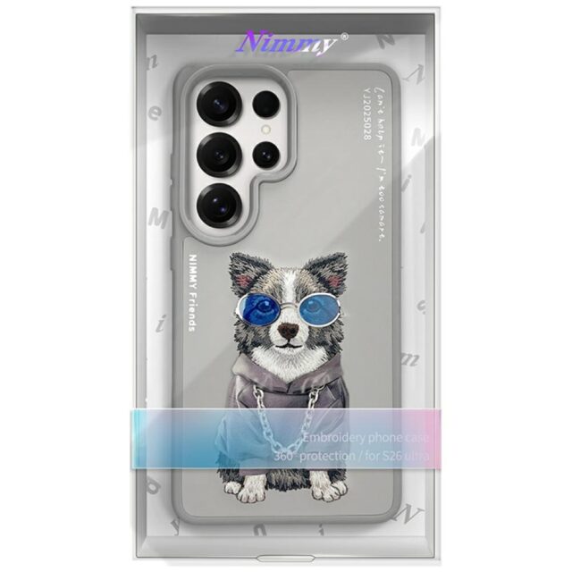 Etui Nimmy Glasses Cool Dog do Samsung    Galaxy S26 Ultra szary - imagine 6