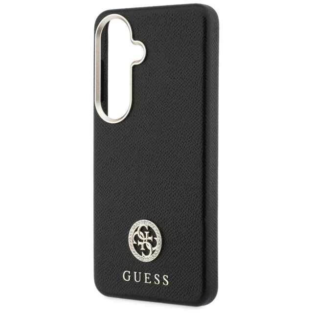 Case Guess Rhinestone Round Logo MagSafe for Samsung Galaxy S26 black - imagine 6