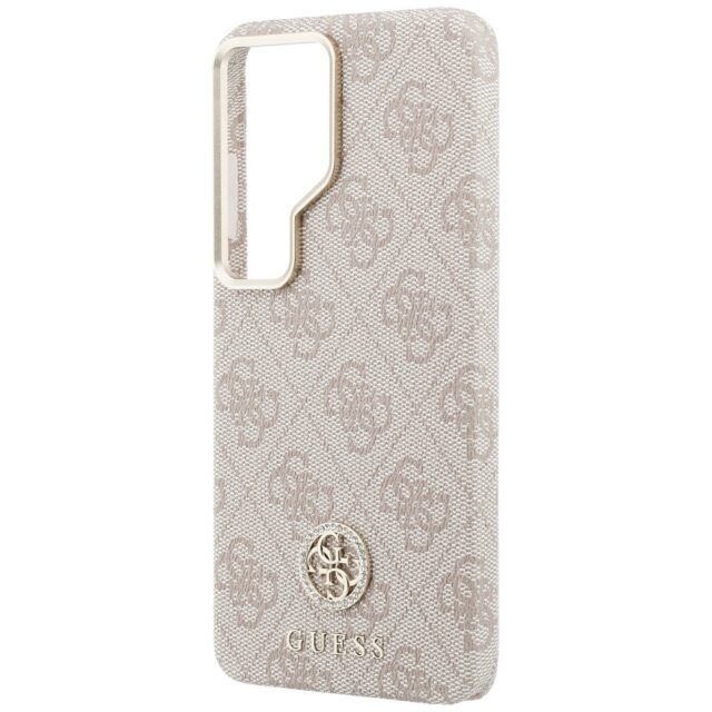 Guess PU Leather 4G Strass Logo Gold Frame Magnetic Zadní Kryt pro Samsung Galaxy S26 Ultra Pink - imagine 7