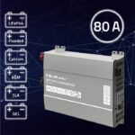 Qoltec Smart Professional Monolith Battery Charger for LiFePO4 AGM GEL SLA batteries | 80A | 12V | Fast charging - imagine 2
