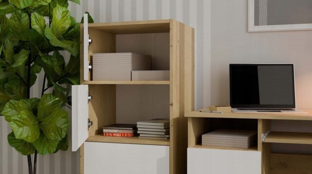 ALMA CHEST OF DRAWERS ARTISAN OAK/WHITE - imagine 10