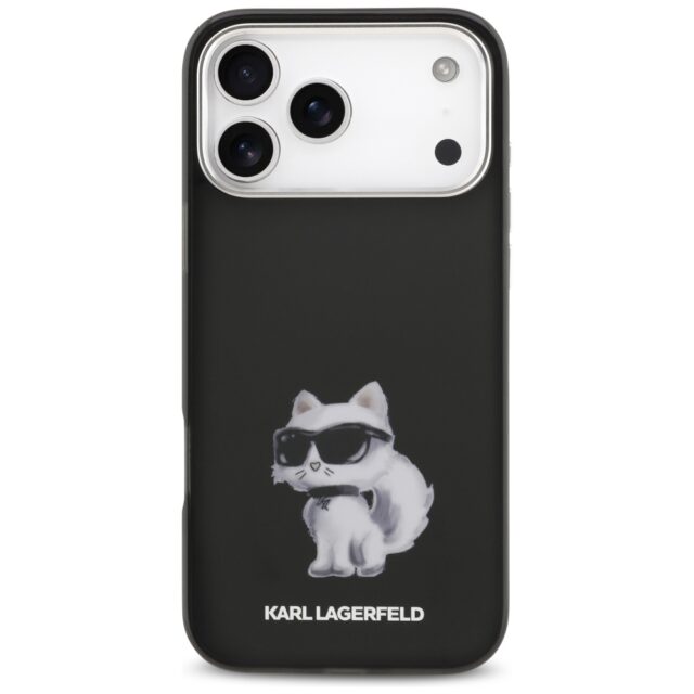 Karl Lagerfeld IML Aquarelle Choupette & Logo MagSafe Case for iPhone 17 Pro Max Black - imagine 3