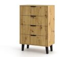 SCANDI 4S SLIM OAK ARTISAN CHEST OF DRAWERS - imagine 2