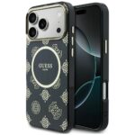 Etui Guess IML Peony Dot MagSafe do       iPhone 17 Pro Max czarny