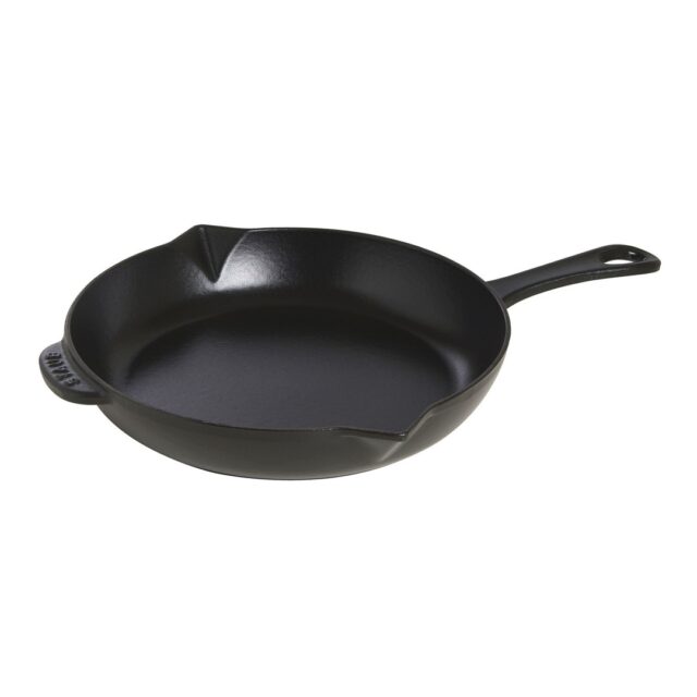 Staub Cast Iron Skillet with Metal Handle - 26 cm  Black - imagine 3