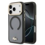 Lacoste Shockproof Transparent Frosted Gold Logo MagSafe Case for iPhone 17 Pro Black - imagine 9