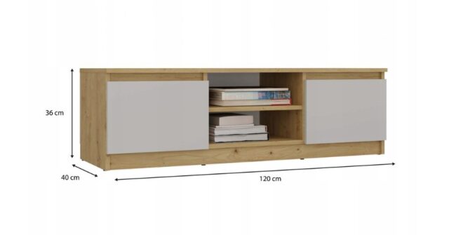 MALWA 120 TV cabinet  artisan oak/cashmere - imagine 7