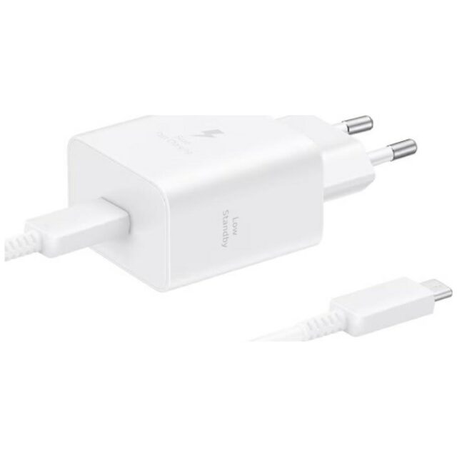 Samsung T4511 PD 45W wall charger with USB-C/USB-C 5A battery white - imagine 4
