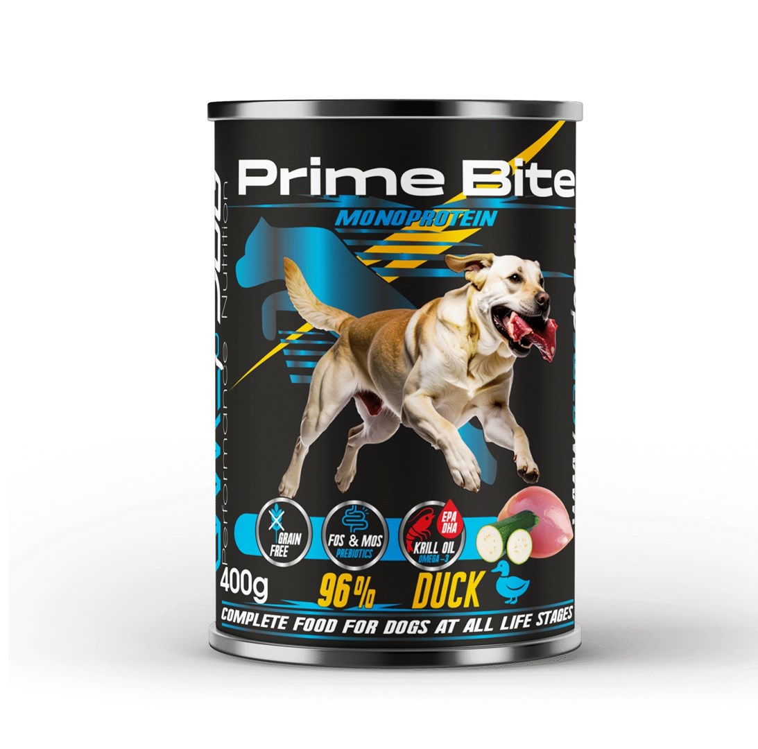 cps-c9d198fcaf2f05827c4507c08049c4c0-2026-03-22-05-13-08 PRIME BITE Monoprotein Duck with zucchini - wet dog food - 400g - imagine 1