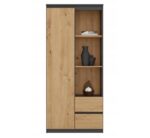 Topeshop RS-80 BILY ANTHRACITE/OAK ARTISAN office bookcase - imagine 2