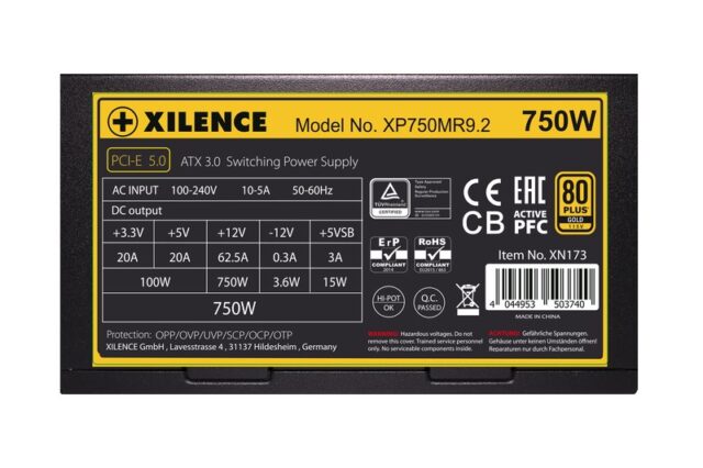 Xilence Performance X Series XP750MR9.2 power supply unit 750 W 20+4 pin ATX ATX Black  Red - imagine 4