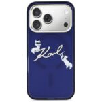 Case Karl Lagerfeld IML Choupettes Karl  Script Logo MagSafe for iPhone 17 Pro blue - imagine 3