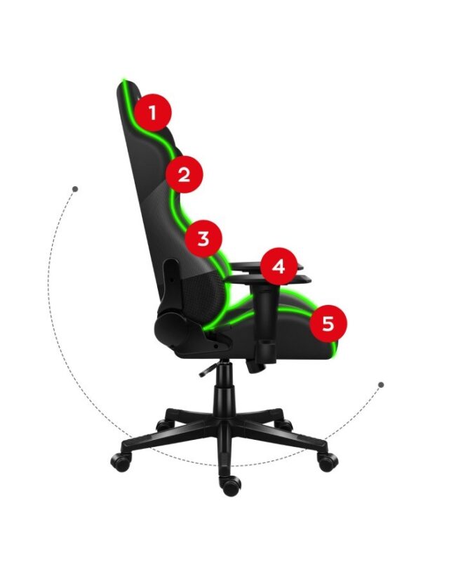 Huzaro Force 6.2 RGB PC gaming chair Bucket (cradle) seat Black - imagine 8