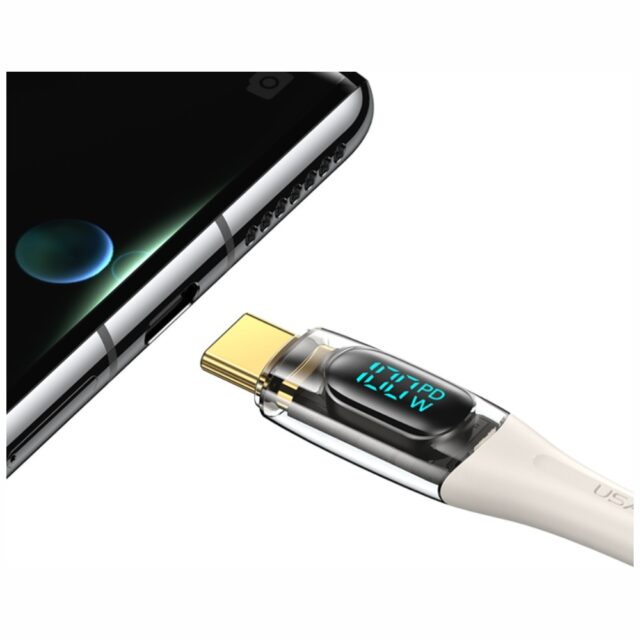 Cable USAMS Shadow Series US-SJ591 PD 100W with display USB-C to USB-C 2m black - imagine 4