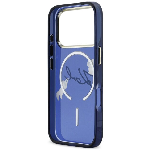 Case Karl Lagerfeld IML Choupettes Karl  Script Logo MagSafe for iPhone 17 Pro Max blue - imagine 7