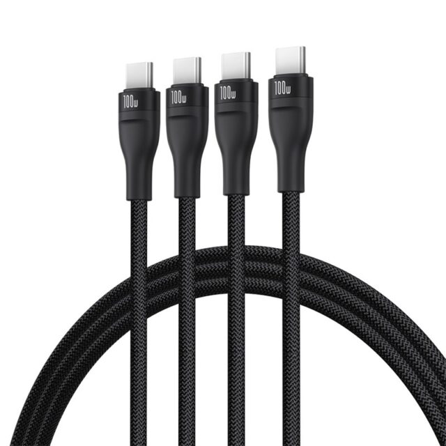 Baseus Flash Series Type C to C+C+C fast charging cable 480 Mbps Black - imagine 4