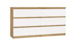 M6 MALWA CHEST OF DRAWERS 140 CM 6 DRAWERS OAK ARTISAN/WHITE