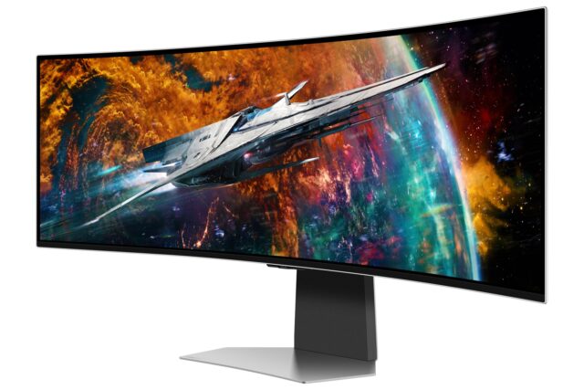 Samsung G95SC computer monitor 124.5 cm (49 ) 5120 x 1440 pixels Dual QHD OLED Silver - imagine 3