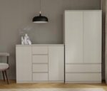 CHEST OF DRAWERS WITH 2 DOORS AND 4 DRAWERS  CASHMERE COLOUR - imagine 10
