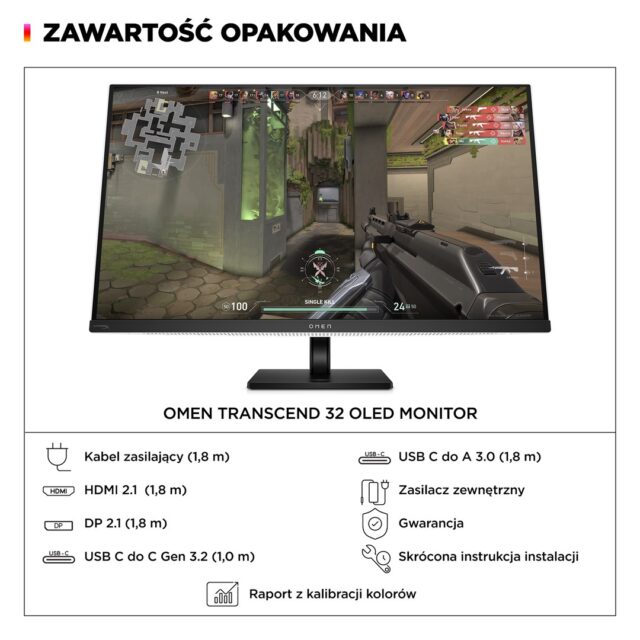 HP OMEN Transcend 31.5 inch UHD 240Hz OLED Gaming Monitor - Transcend 32 - imagine 9