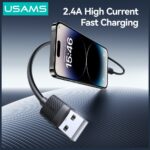Cable USAMS U94 12W Lightning to USB-A 1m black - imagine 4