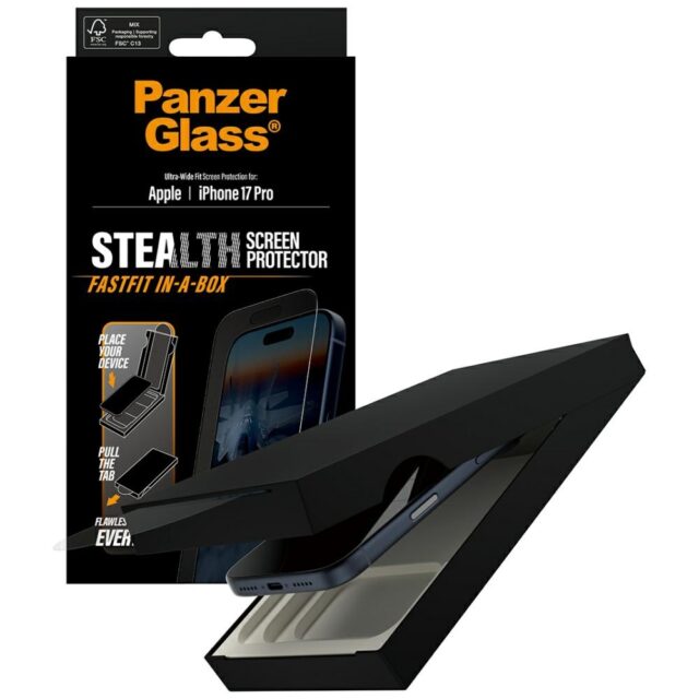 PanzerGlass Stealth Ultra-Wide Fit Fastfit Tempered Glass for iPhone 17 Pro - imagine 4