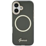 Case Guess IML Script Metal MagSafe for   iPhone 17 black - imagine 3