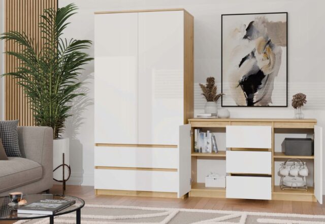 ARTISAN 2-DOOR 3-DRAWER CHEST OF DRAWERS/WHITE - imagine 9