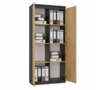 RS-80 HEMN OFFICE SHELVING UNIT  ANTHRACITE/ARTISAN OAK - imagine 3