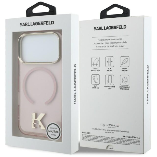 Case Karl Lagerfeld IML K Head Logo      MagSafe for iPhone 17 Pro pink - imagine 8