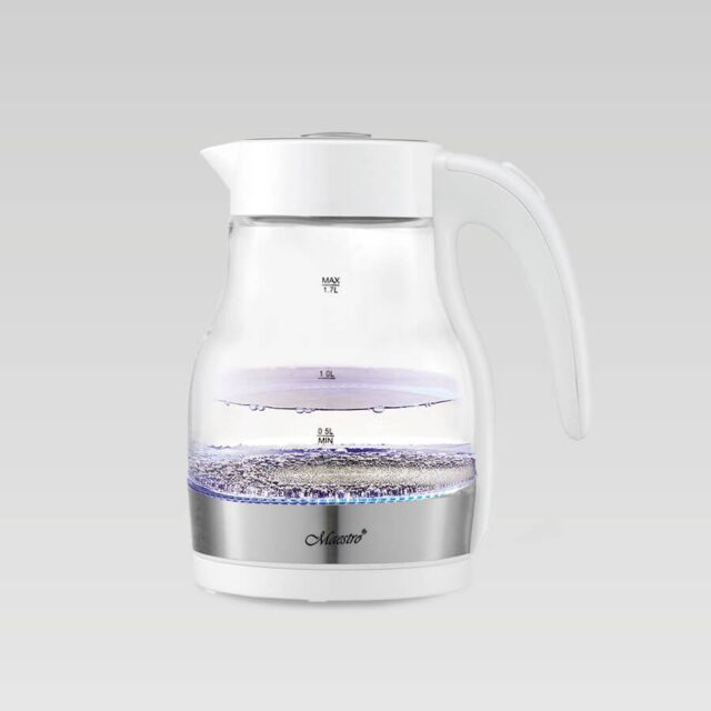 Maestro MR061 electric kettle 1.7 L 2200 W Transparent  White - imagine 3