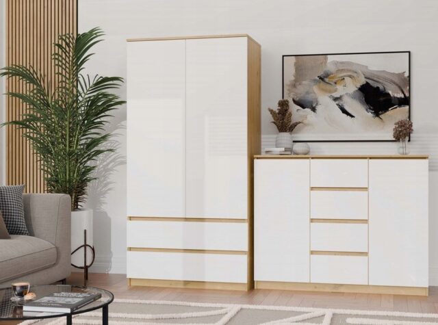 ARTISAN 2-DOOR 4-DRAWER CHEST OF DRAWERS/WHITE - imagine 8