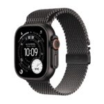 Apple Watch Ultra 3 GPS + Cellular 49mm Black Titanium Case with Black Titanium Milanese Loop - Medium