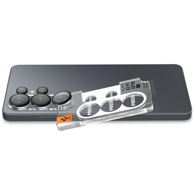 Camera Lens Protector Spigen Optik Pro HD Glas.TR “EZ FIT” for Samsung Galaxy S26 Ultra Black 2 pcs. - imagine 7