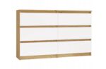 M6 MALWA CHEST OF DRAWERS 120 CM 6 DRAWERS OAK ARTISAN/WHITE