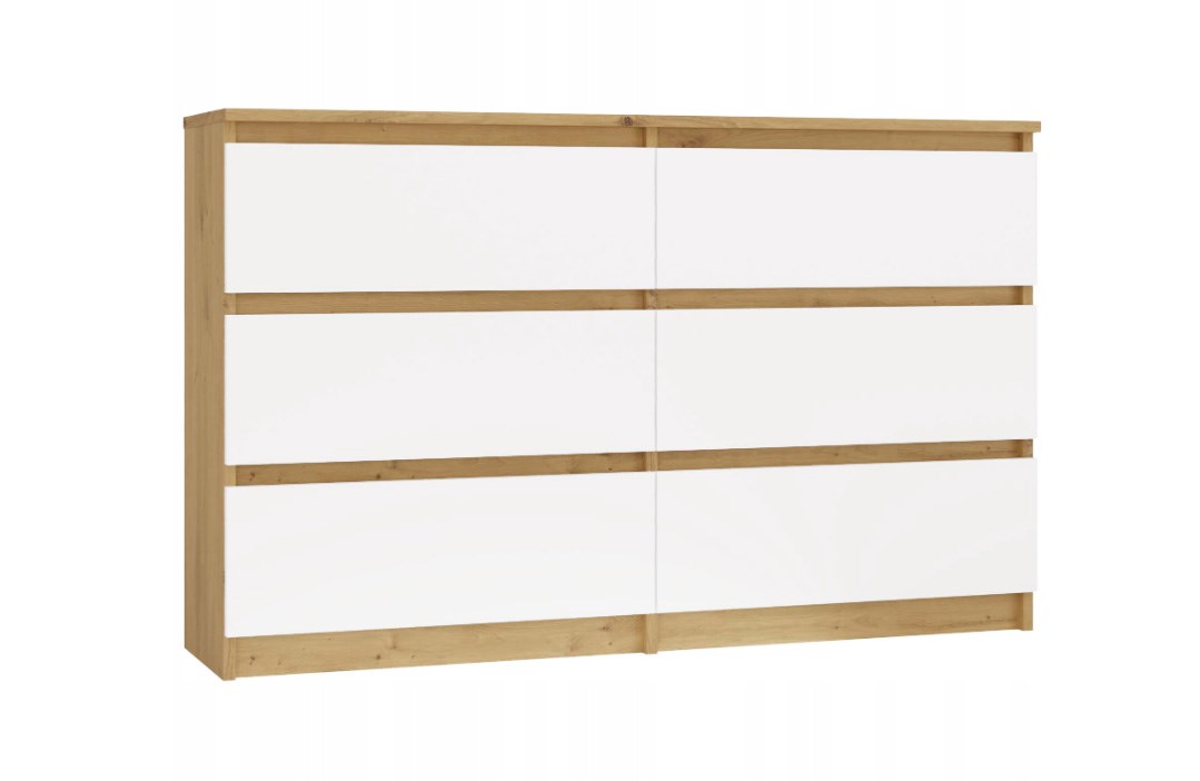 cps-d119c433673054849e7508590c9003ee-2026-03-27-17-38-51 M6 MALWA CHEST OF DRAWERS 120 CM 6 DRAWERS OAK ARTISAN/WHITE - imagine 1